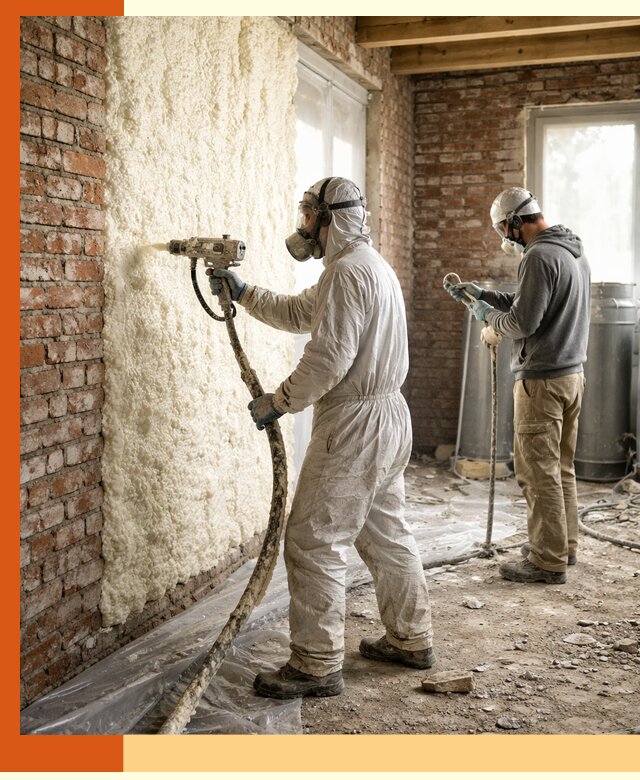 Утепление кирпичного дома пенополиуретаном в Качканаре